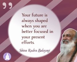 Your future is always shaped when you are better focused in your present efforts