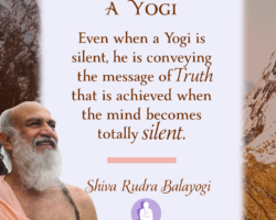 Even if a Yogi is silent, He is conveying the message of Truth