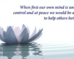 Improving ourselves and becoming more mature through meditation
